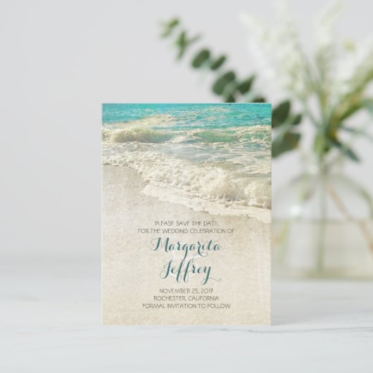 Oud  strand red de datum briefkaarten (Staand voorkant)