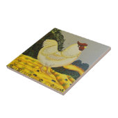 Oud-Style Kippen Schilderij Tegeltje (Zijkant)