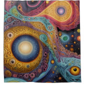 Oud symboolpatroon in levendig abstract ontwerp douchegordijn (Voorkant)