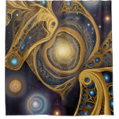 Oud symboolpatroon in levendig abstract ontwerp douchegordijn (Voorkant)