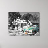 Oud tankstation canvas afdruk (Voorkant)