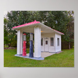 Oud tankstation in Red Oak II, Missouri Poster