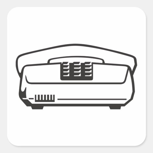 Oud telefoonnummer vierkante sticker (Voorkant)