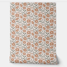 Oud Terracotta Bloemmotief Botanisch Patroon