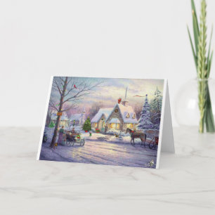 oud-tijd-Kerstmis Feestdagen Kaart