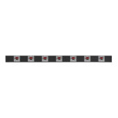 Oud-tijdstoomtrein rood en zwart grosgrain lint (Voorkant)