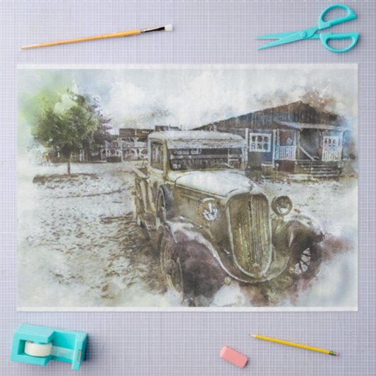 Oud Town Truck, 20x30-decoupage Tissuepapier (Craft)