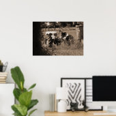 Oud tractorafdrukken poster (Thuiskantoor)