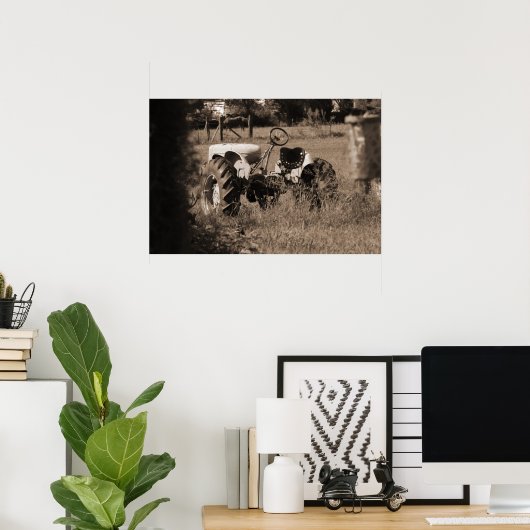 Oud tractorafdrukken poster (Thuiskantoor)