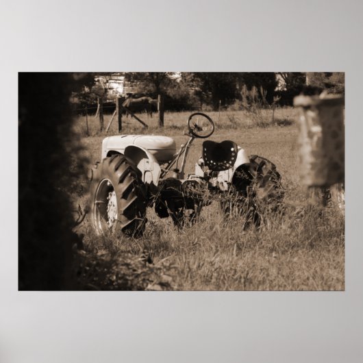 Oud tractorafdrukken poster (Voorkant)