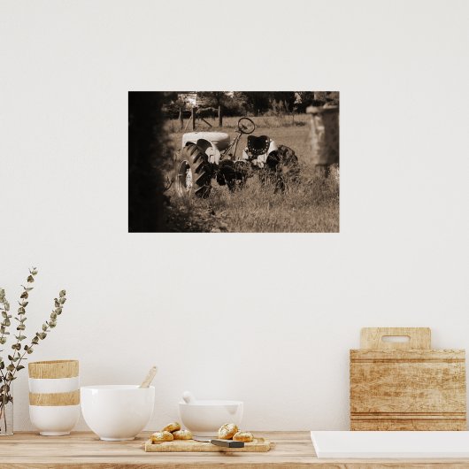 Oud tractorafdrukken poster (Keuken)