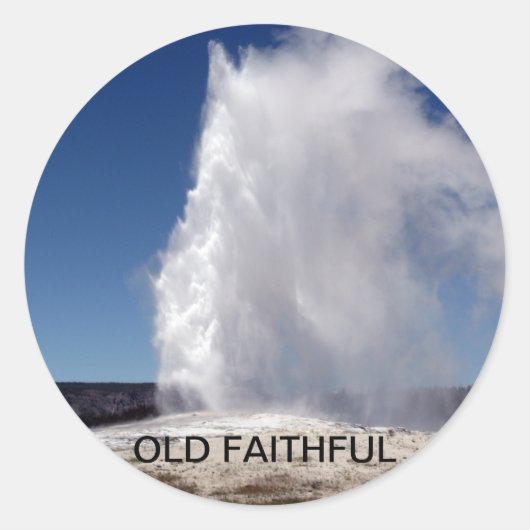 Oud Trouw Yellowstone National Park Geyser Ronde Sticker (Voorkant)
