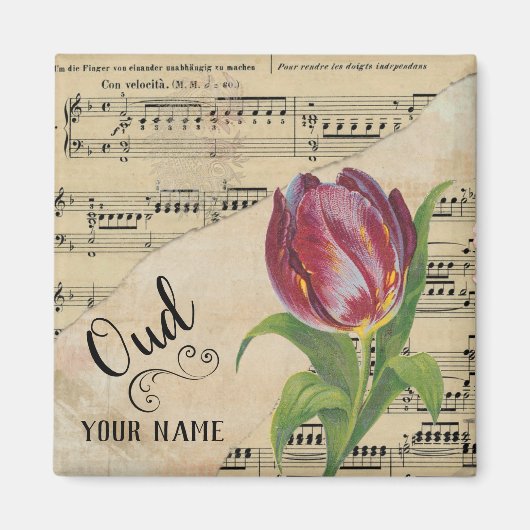 Oud Tulip  — Specificaties muziek Gepersonaliseerd Magneet (Voorkant)
