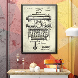 Oud | Typemachinepatent Poster