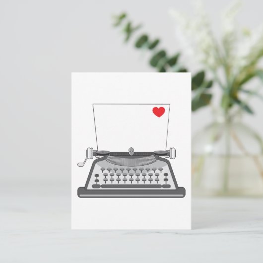 Oud typemachinesart briefkaart (Staand voorkant)