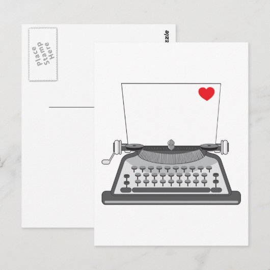 Oud typemachinesart briefkaart (Voorkant / Achterkant)