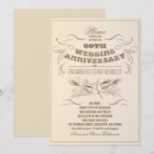 oud typografisch huwelijksjubileum uitnodigingen (Voorkant / Achterkant)