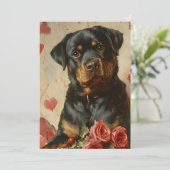 Oud valentijnsdag voor Rottweiler Puppy Feestdagenkaart (Staand voorkant)