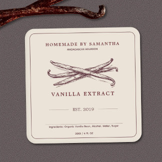 Oud Vanille-extract Etiket Sticker