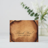 oud verbrand papier dank u kaarten (Staand voorkant)