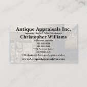 Oud verlaat Antiek meubilair Visitekaartje (Achterkant)