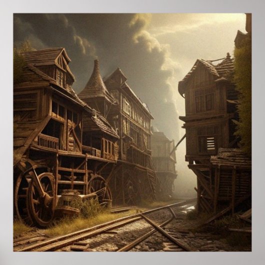 Oud verlaten park mooi poster (Voorkant)