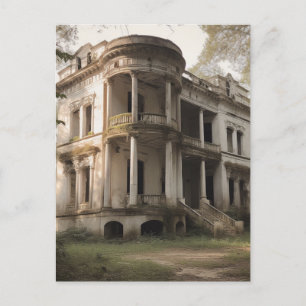 Oud verlaten Witte Herenhuis Briefkaart