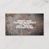 oud verroest metaal visitekaartje (Achterkant)