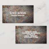 oud verroest metaal visitekaartje (Voorkant / Achterkant)