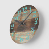 Oud vers blauw hout ronde klok (Hoek)