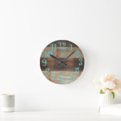 Oud vers blauw hout ronde klok (Huis)