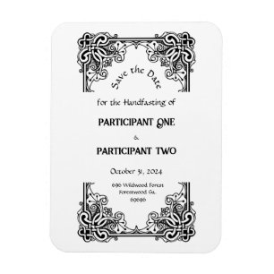 Oud Victoriaans Gotisch Handfasten Sla de datum op Magneet