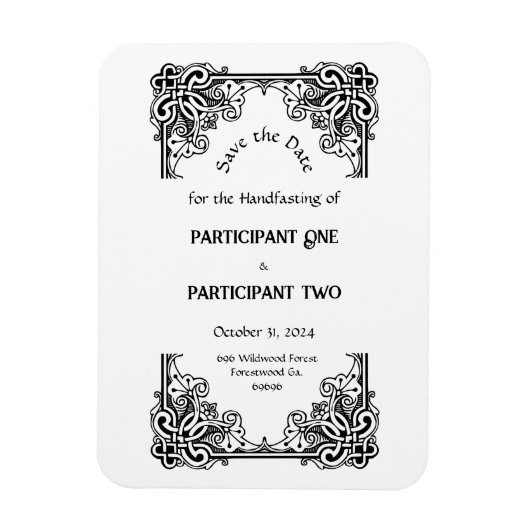 Oud Victoriaans Gotisch Handfasten Sla de datum op Magneet (Verticaal)