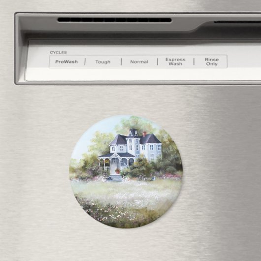 Oud Victoriaans huis met katten rustiek land Magneet (Insitu (Vaatwasser))