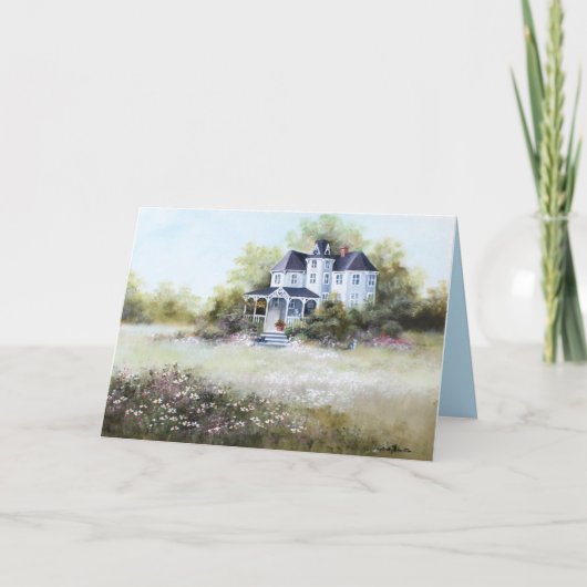 Oud Victoriaans huis met katten rustieke land Kaar Kaart (Voorkant)