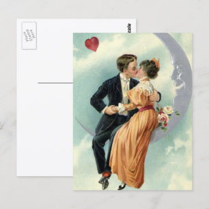 Oud Victoriaans stel kust op een wassende maan Briefkaart