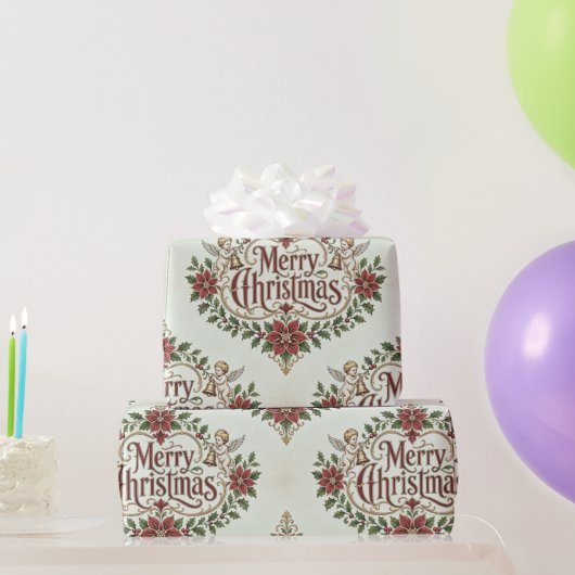 Oud Victoriaans vrolijk kerstfeest Cadeaupapier (Feestgeschenken)