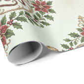 Oud Victoriaans vrolijk kerstfeest Cadeaupapier (Rol Hoek)