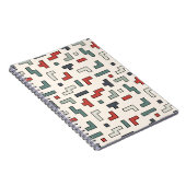 Oud vierkant vierkant naadloos patroon, achtergron notitieboek (Rechterzijde)