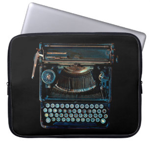 oud vintage schrijfmachinetoetsenbord grunge laptop sleeve