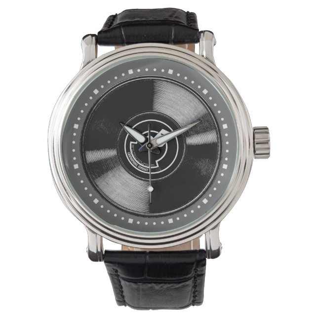 Oud vinyl record horloge (Voorkant)