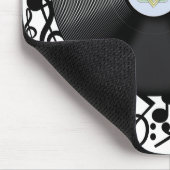 Oud vinylrecord en muzieknotities muismat (Hoek)