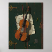 Oud Violin - John Frederick Peto Fine Art Poster (Voorkant)