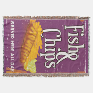 Oud vis en friet poster deken