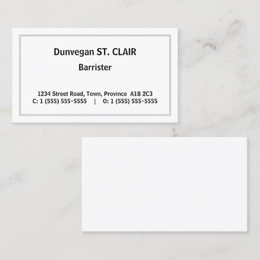 Oud Visitekaartje voor beroepsprocureur Fashioned (Voorkant / Achterkant)