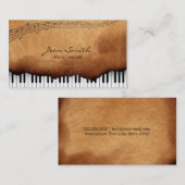 Oud Visitekaartje voor gebrand muziekdocent (Voorkant / Achterkant)