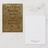 Oud visitekaartje voor ouderwetse ouderwetse perka (Voorkant / Achterkant)