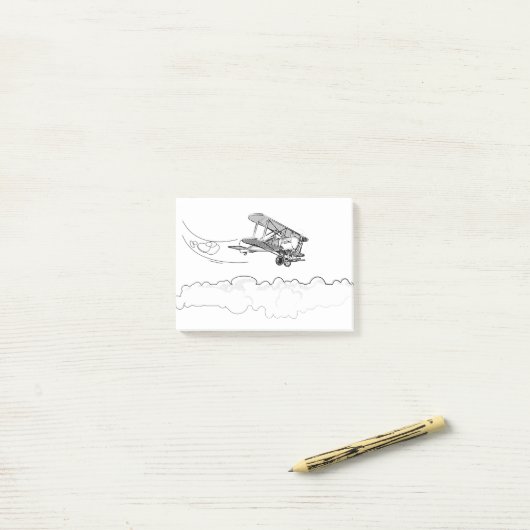 Oud vliegtuig post-it® notes (Op bureau)