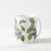 Oud voedsel Fruit, paarse tuinpruimen door Redoute Koffiemok (Voorkant rechts)