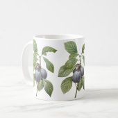 Oud voedsel Fruit, paarse tuinpruimen door Redoute Koffiemok (Voorkant links)